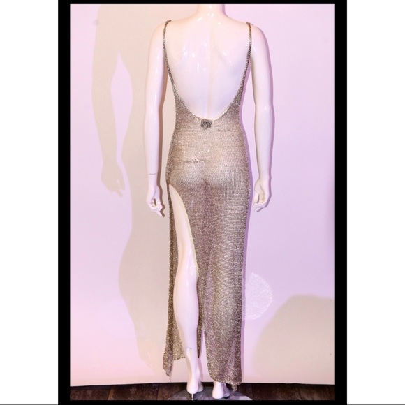 Gold tone knit dress - Picture 4 of 8
